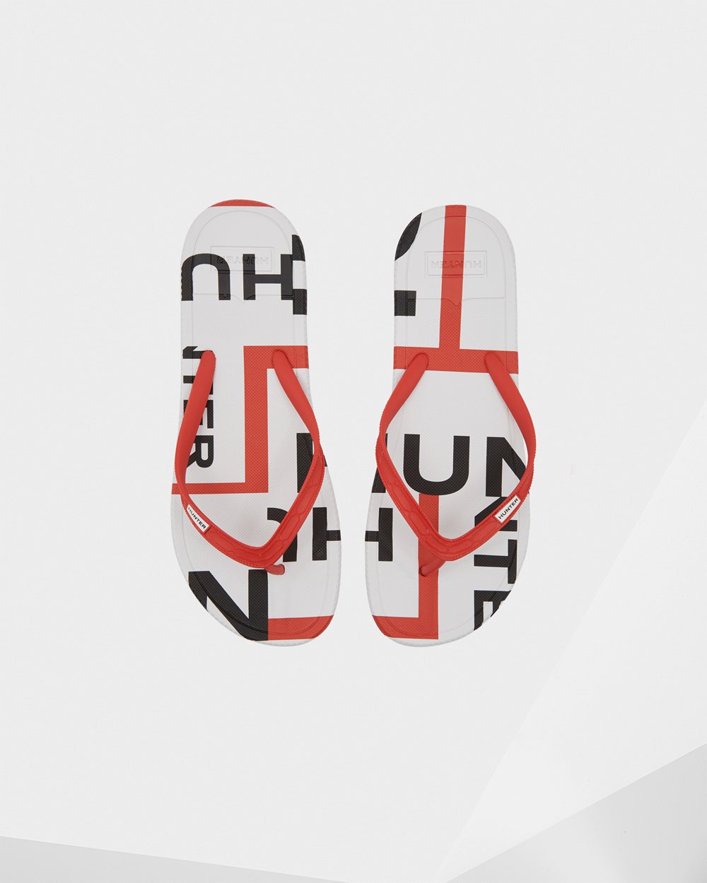 Mens Hunter Original Exploded Logo - Flip Flops Red - 1620-EXIYN